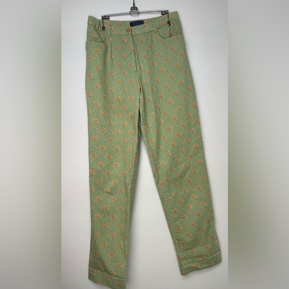 Vintage Green Patterned Pants